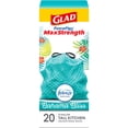 thumbnail image 1 of Glad ForceFlex MaxStrength Scented Tall Kitchen Trash Bags, 13 Gallon, Bahama Bliss with Febreze Freshness, 20 Bags, 1 of 14