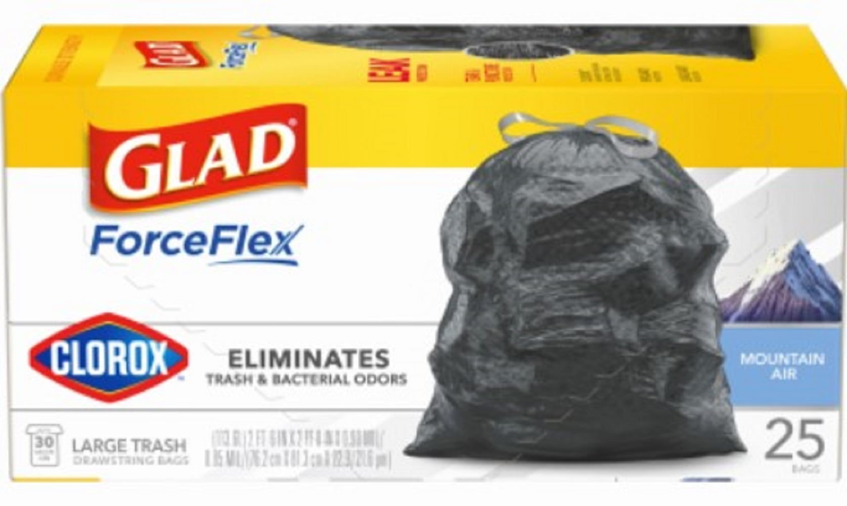 Glad ForceFlex Mountain Air Large Trash Drawstring Bags (Pack of 5)