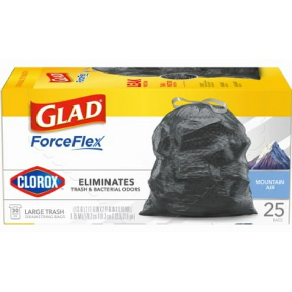Glad ForceFlex Mountain Air Large Trash Drawstring Bags (Pack of 6)