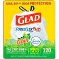 thumbnail image 1 of Glad ForceFlex OdorShield Drawstring Trash Bags, Gain Scent, 13 Gallon., 120 Count, 1 of 9