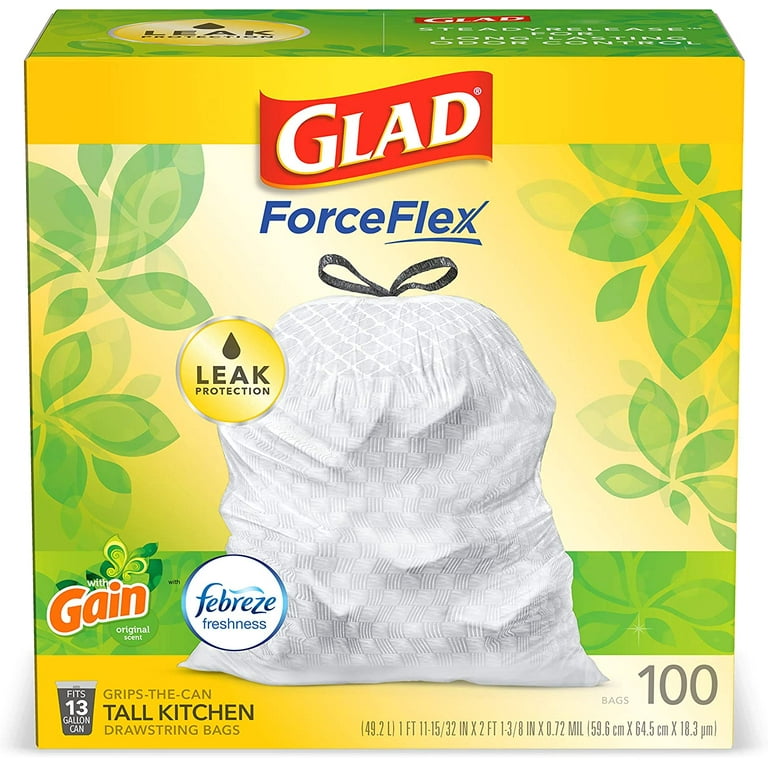Glad ForceFlex Plus 13 Gal. Tall Kitchen White Trash Bag (40-Count) -  Petersburg Hardware