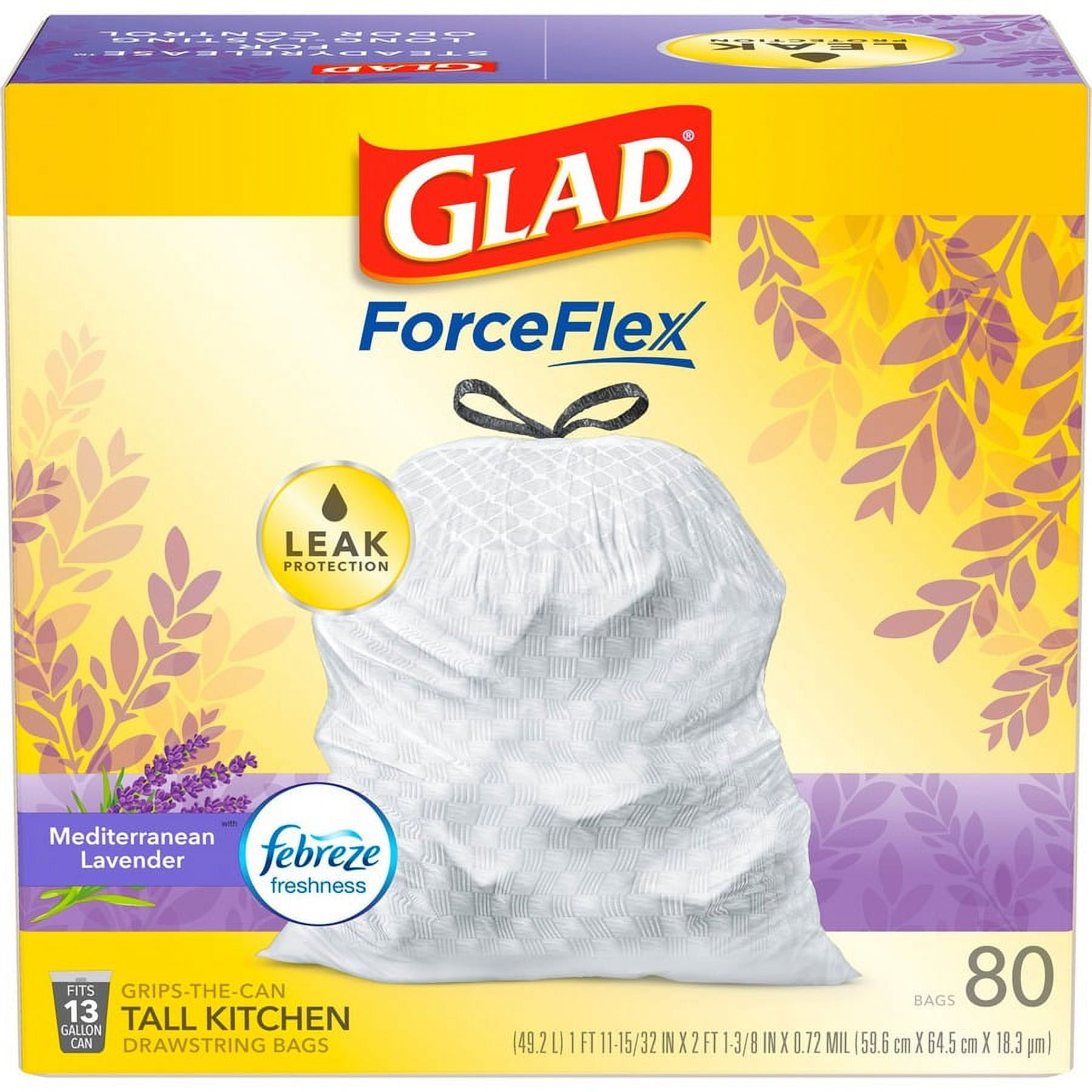Bolsas para basura Glad® ForceFlex, 13 galones, blancas para