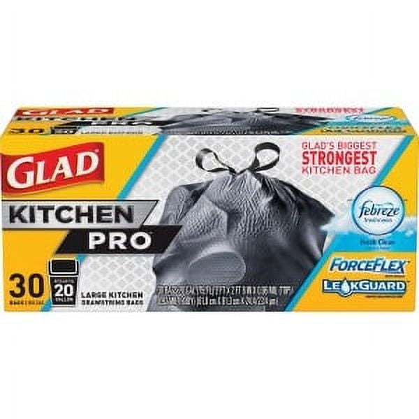 Glad ForceFlexPlus XL XLarge Kitchen Drawstring Trash Bags