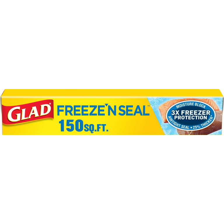 Glad Freeze N Seal Plastic Food Wrap, 150 Square Foot Roll