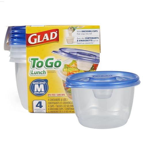 Gladware Lunch To Go 32oz Medium Round Containers 4ct