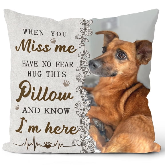 Glad Gua Personalaed Pet Memorial Throw Pillow (Insert Included), Loss of Dog Sympathy Gift, Christmas Memorial Gifts, Dog Pillows, Cat, Pet Loss Gifts, Dog Memorial Gifts for Loss of Dog