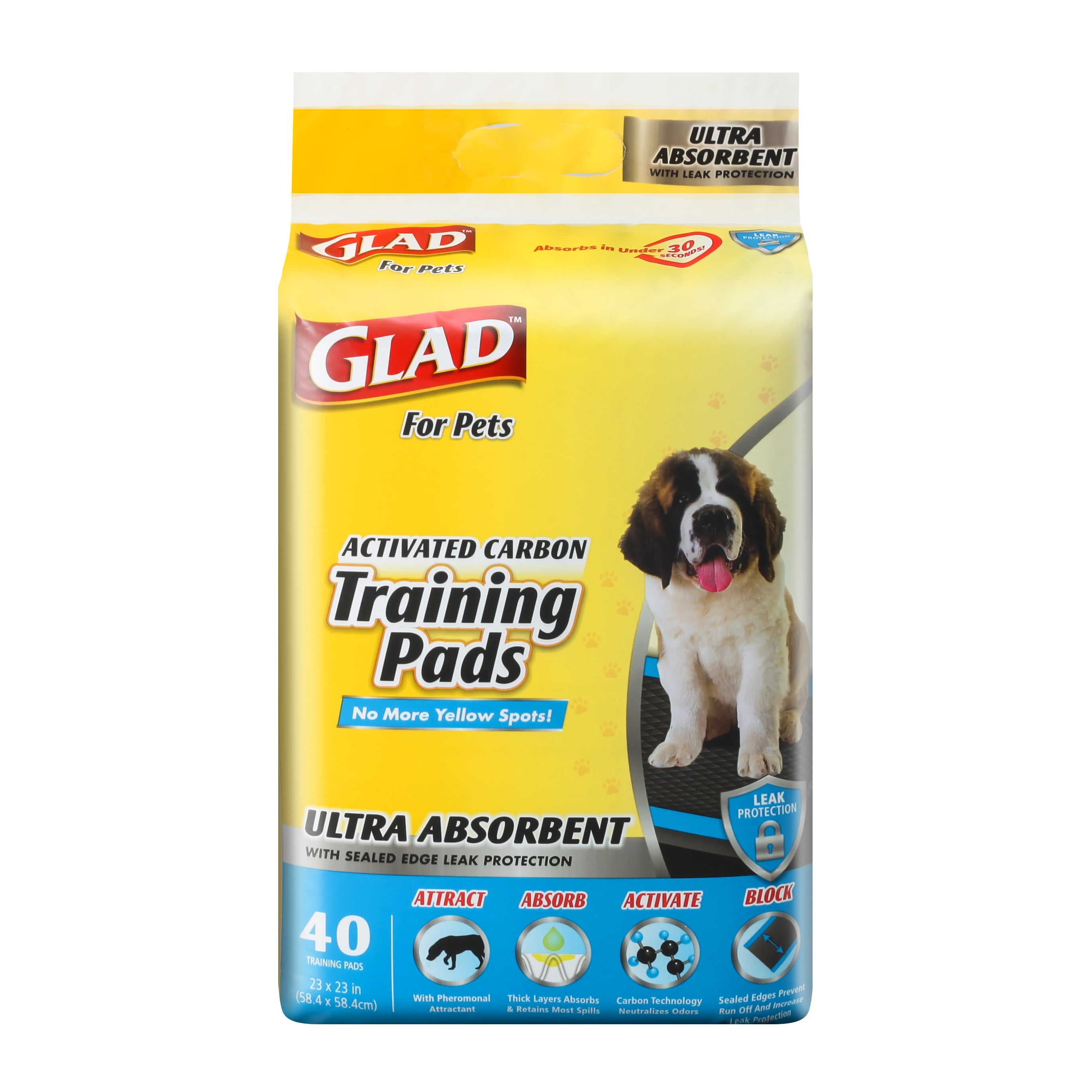 Glad Heavy Duty Activated Charcoal Puppy Pads with Leak Proof Edges Walmart