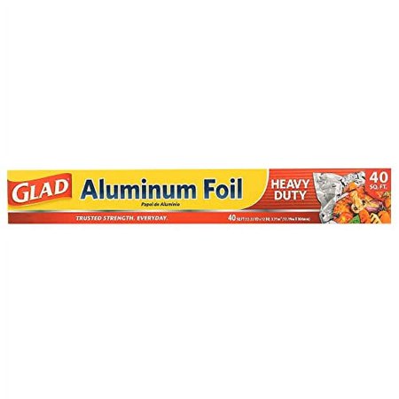 Glad Heavy Duty Aluminum Foil, 40 Square Feet of Multiuse Foil for Ultimate Food Protection | Extra Tough Aluminum Foil for Grilling, Roasting, Baking | Glad Grilling and Baking Accessories