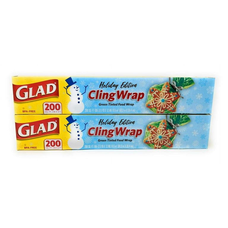 2 Pack Plastic Cling Wrap for Food Stretch Clear Cling Wrap Microwave Safe  12 in×328 ft (Only Cling Wrap)