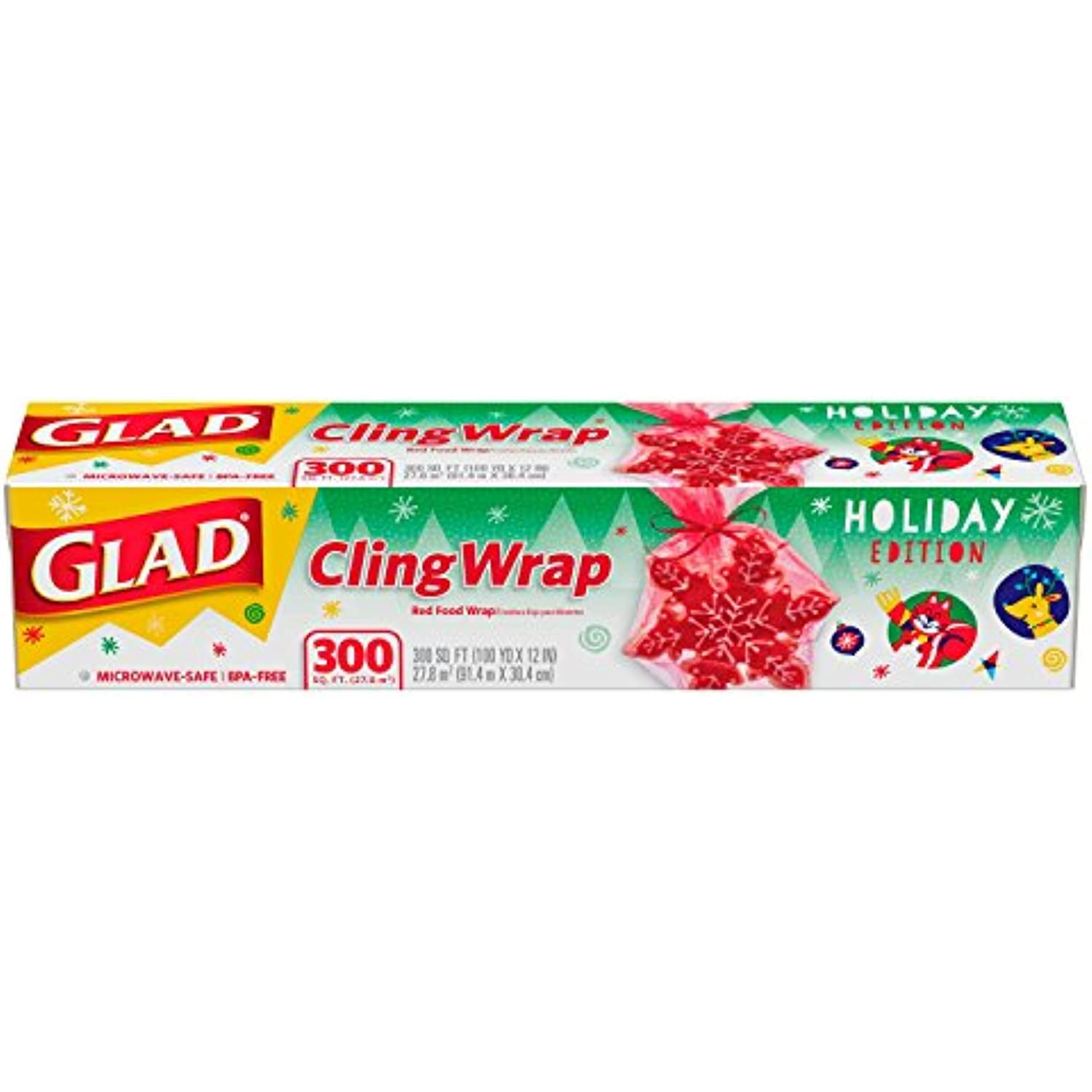  Glad Cling N Seal Plastic Food Wrap, 300 Square Foot