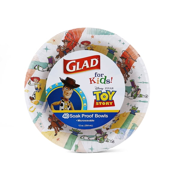 Glad Kids - 12oz Paper Bowls 40ct - Disney - Toy Story Light Beams