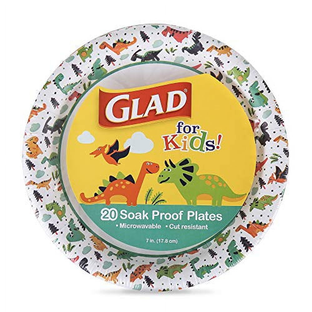 Glad for Kids 7Inch Paper Plates Small Round Paper Plates With Cute
