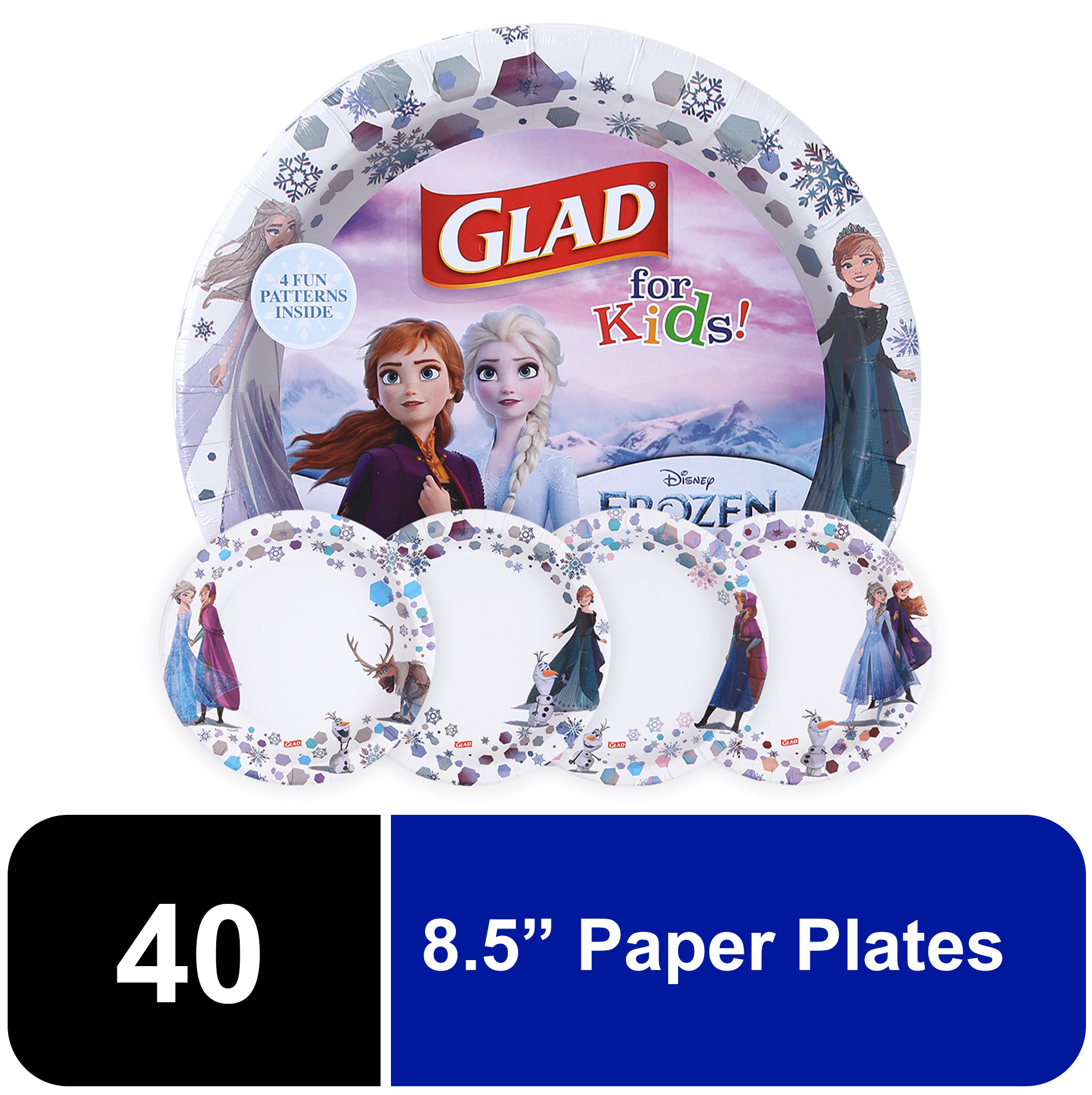Glad Kids - 8.5" Round Paper Plate - 40ct - Disney - Frozen - MIXED PACK