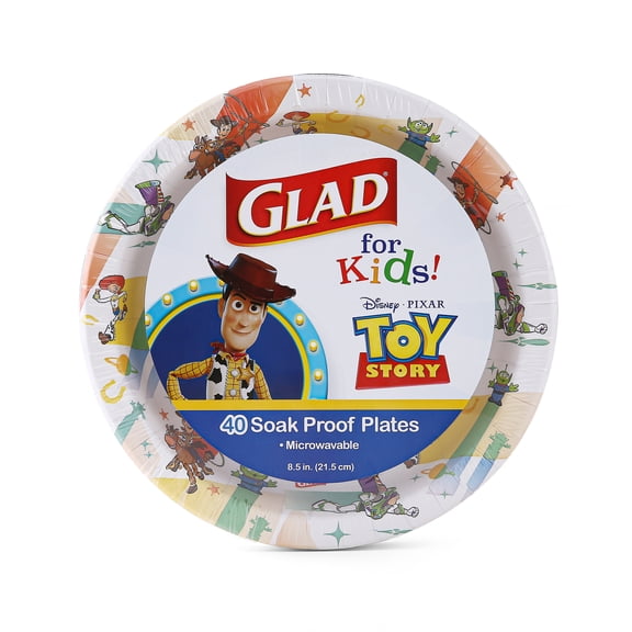 Glad Kids - 8.5" Round Paper Plate - 40ct - Disney - Toy Story - Light Beams