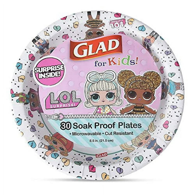 Glad for Kids LOL Heartbreakers 8.5â€ Paper Plates | LOL Surprise Plates  with Hearts, Kids Paper Plates | LOL Themed Large Paper Plates for Everyday