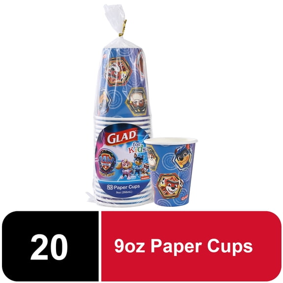 Glad For Kids Paw Patrol Movie Sheild 9oz Paper Cup 20ct
