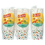 Glad Kids Paper Snack Bowls No Lid 12 oz. Dinosaurs, 3 pack (60 bowls)