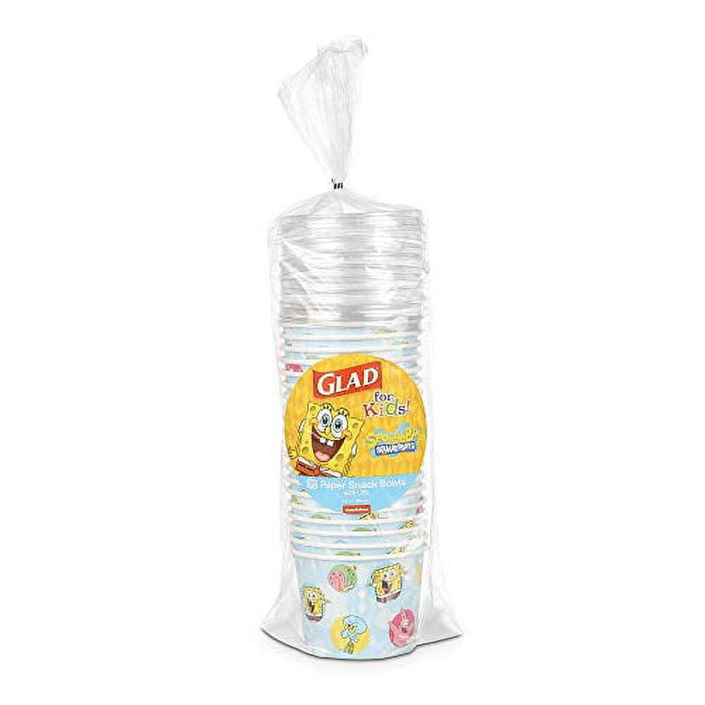 Glad for Kids Spongebob Squarepants Paper Snack Bowls with Lids, 12oz
