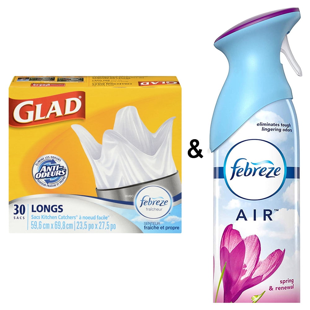 Glad Kitchen Catchers White Garbage Bags with Freshness, EasyTie Flaps, Tall, 30 Bags by