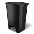 thumbnail image 1 of 13 Gallon Trash Can with Odor Protection Lid, Hands-Free Step Pedal and Bag Rings, Kitchen Waste Bin, Black, 1 of 5