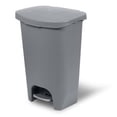 thumbnail image 1 of Glad Kitchen Trash Can | Large Plastic Waste Bin with Odor Protection of Lid | Hands Free with Step On Foot Pedal and Garbage Bag Rings, 13 Gallon, Grey, 1 of 9
