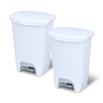 thumbnail image 1 of Glad 13 Gal Trash Can with Step Pedal and Odor Protection, White, Pack of 2, 1 of 11