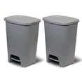 thumbnail image 1 of Glad Kitchen Trash Can with Lid and Garbage Bag Rings, 20 Gallon, Grey, 2 Pack, 1 of 7