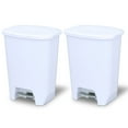 thumbnail image 1 of Glad Kitchen Trash Can with Lid and Garbage Bag Rings, 20 Gallon, White, 2 Pack, 1 of 6