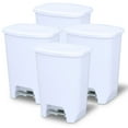 thumbnail image 1 of Glad Kitchen Trash Can with Lid and Garbage Bag Rings, 20 Gallon, White, 4 Pack, 1 of 6