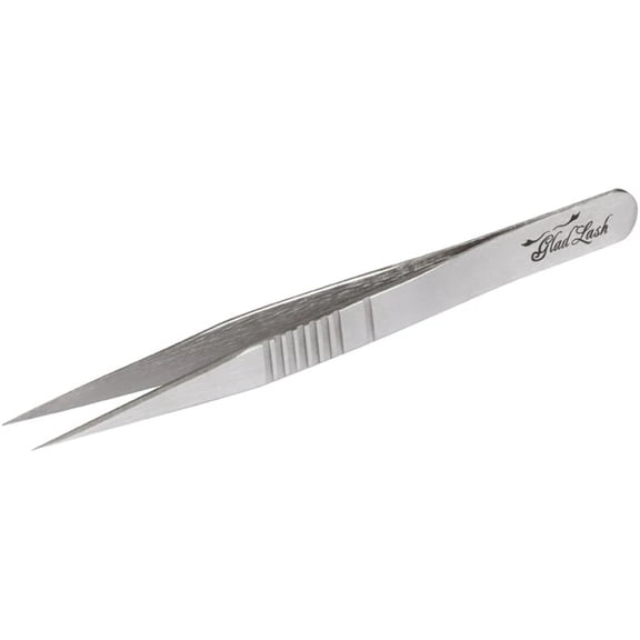 Glad Lash Ribbed Handle Tweezers 4.50" Curved | 0.81oz