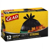 Glad Quick-Tie 39 Gallon Lawn & Leaf Bags Black 12 Total Bags (70028)
