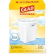 Glad 8 Gallon Medium Drawstring Kitchen Trash Bags, Fresh Clean, 80 Bags