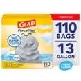 thumbnail image 1 of Glad ForceFlex Tall Kitchen Drawstring Trash Bags, 13 Gallon, Fresh Clean, 110 Count, 1 of 14