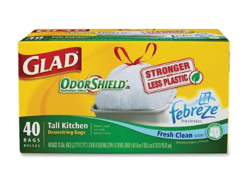 Glad OdorShield Tall Kitchen Drawstring Trash Bags (Pack of 3)