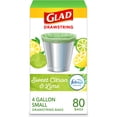 thumbnail image 1 of Glad 4-Gallon Small Scented Drawstring Trash Bags, Sweet Citron and Lime With Febreze Freshness, 80 Scented Bags, 1 of 11