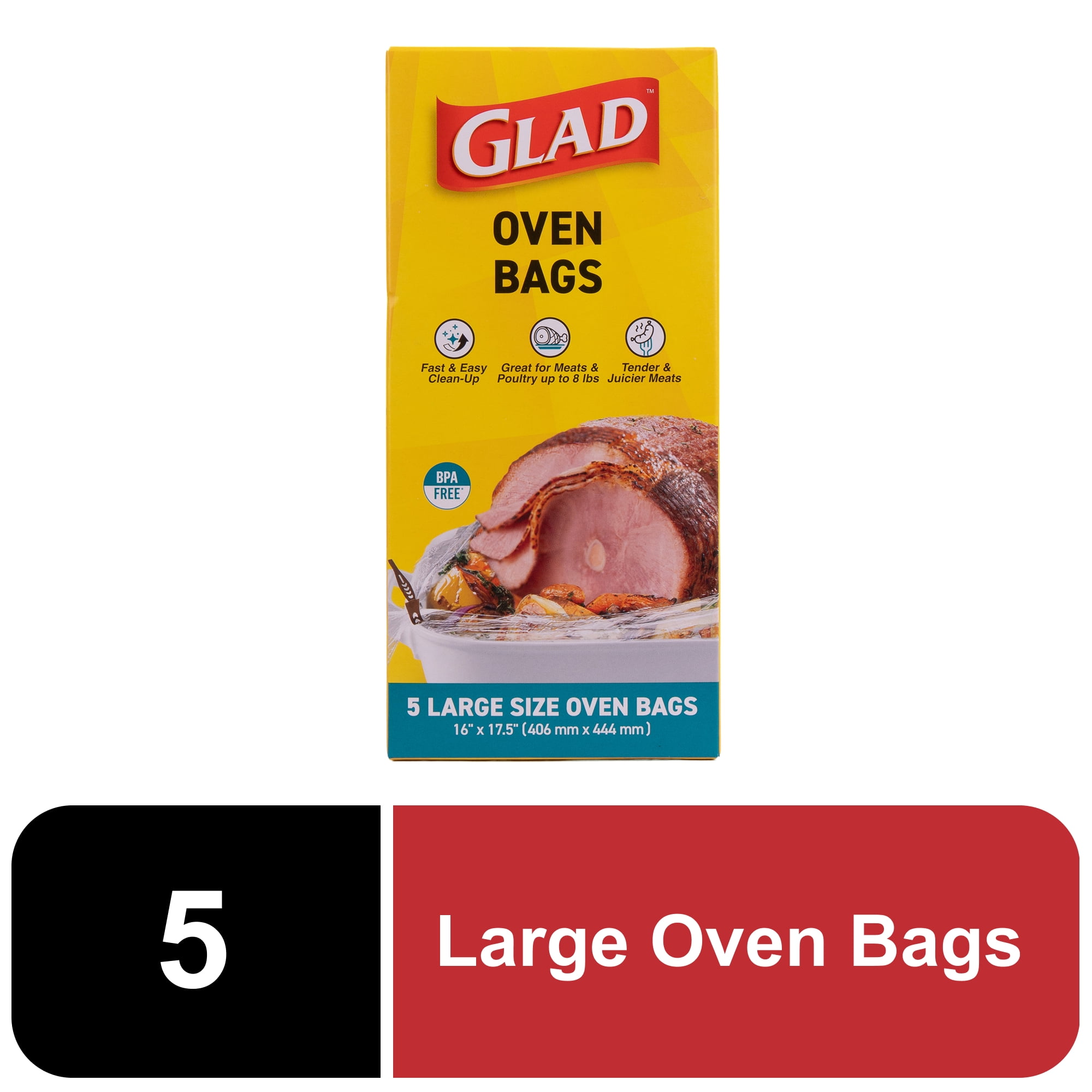 Glad Oven Bags Large 16" x 17.5" 5 CT
