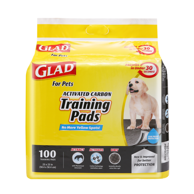 Glad for Pets Black Charcoal Puppy Pads Puppy Potty Training Pads That ABSORB & NEUTRALIZE