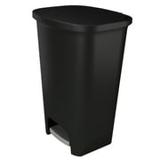 Glad Plastic Kitchen Step Garbage Can, 20 gal, Black