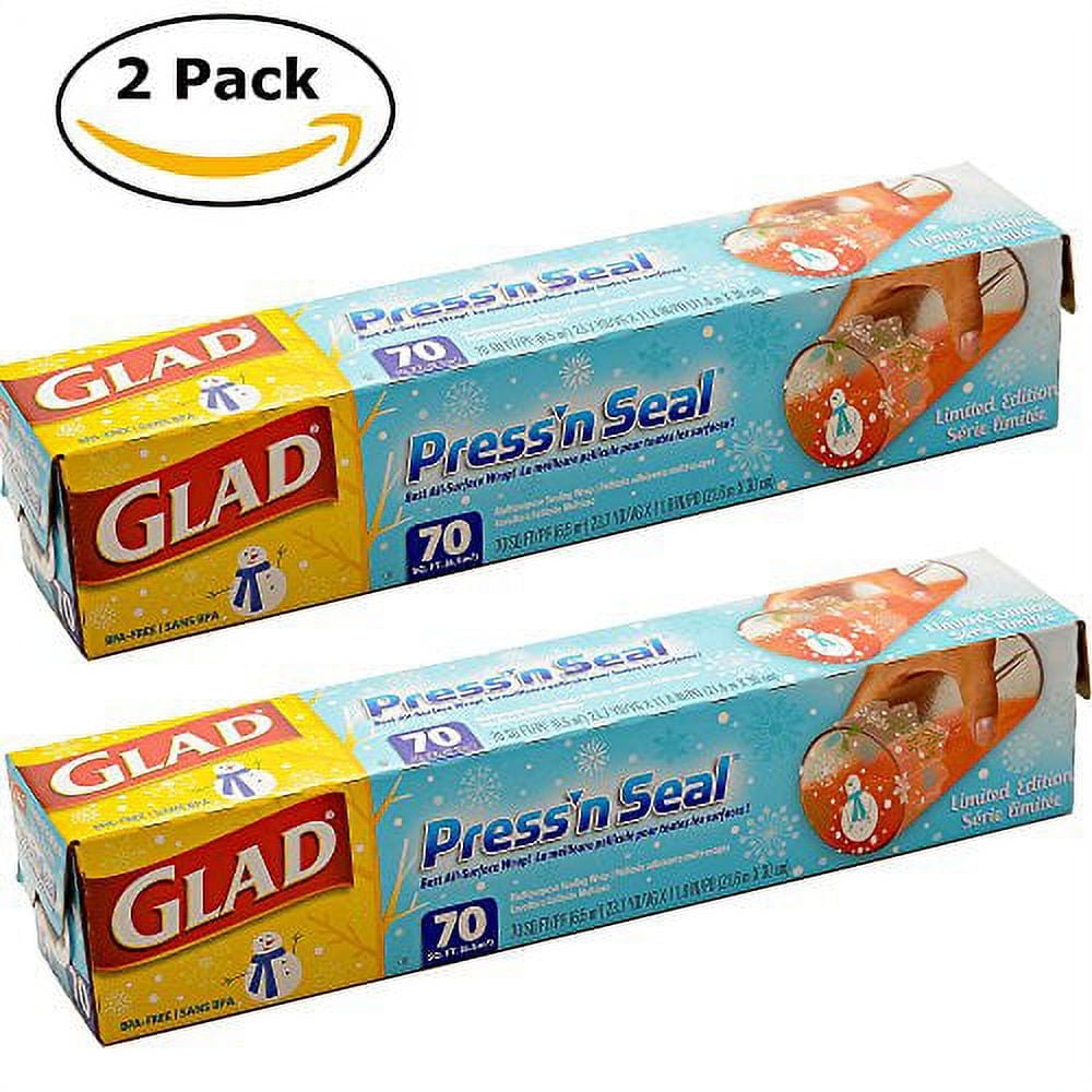 Glad Press'n Seal Christmas Design Plastic Wrap, 140 Sq. Ft.