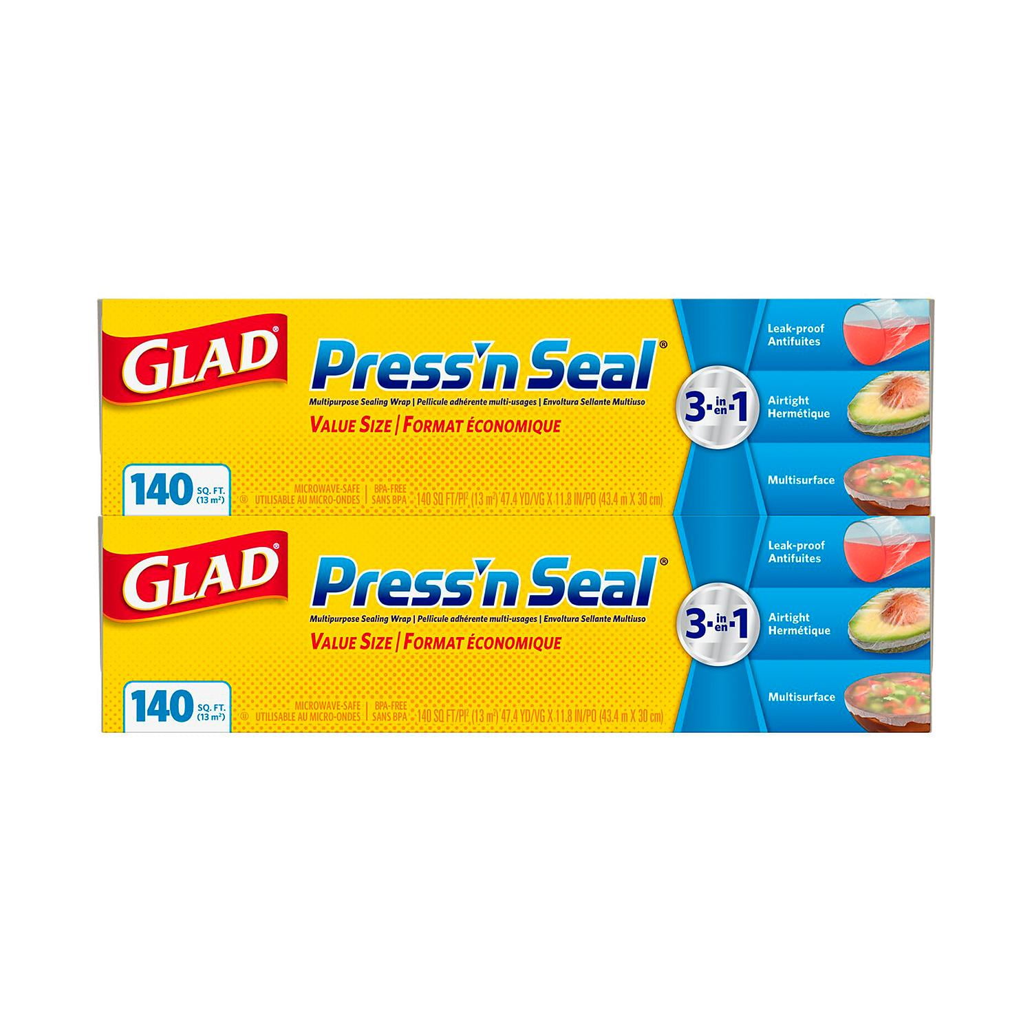 Glad Press'n Seal GripTex Technology Food Plastic Wrap for Freezer ...