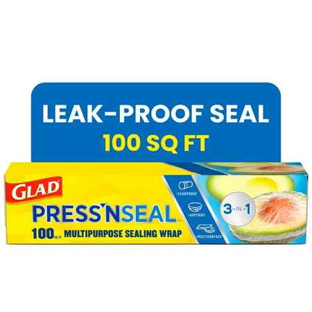 Glad Press'n Seal Plastic Food Wrap, 100 sq ft Roll