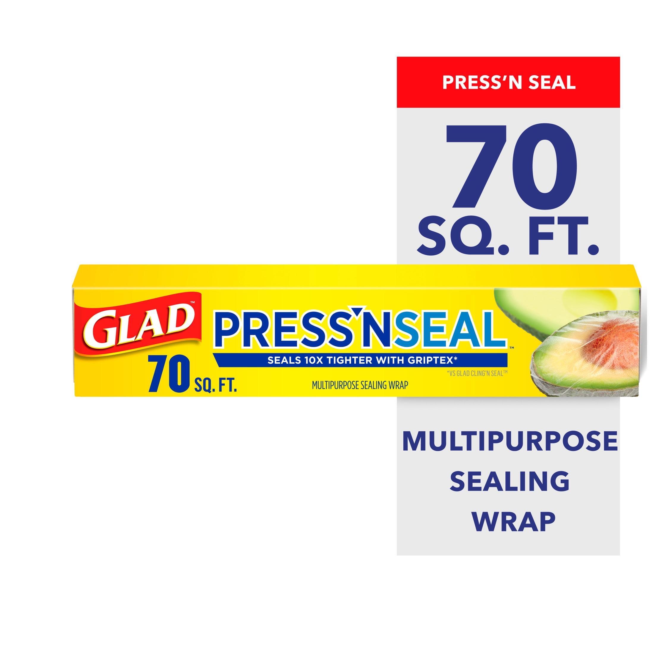 GLAD PRESS'N SEAL 多目的シーリングラップ 70sq.ft 7個 Glad, Press'n Seal Plastic Food Wrap, 70 sq ft, Clear - Walmart.com