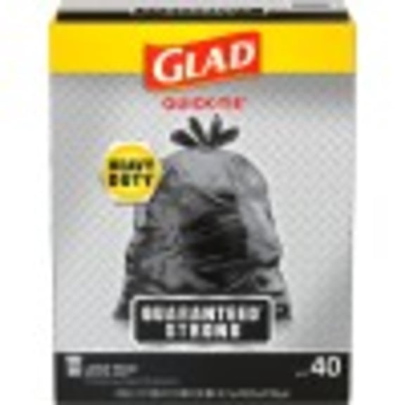 Glad Strong Quick Tie 30 Gallon Large Trash Bags, 40 Bags