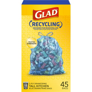 Plasticplace 50 in. x 48 in. 65 Gal. 1.5 mil Blue Recycling Trash Bags  (50-Count) H-RBL6550A - The Home Depot