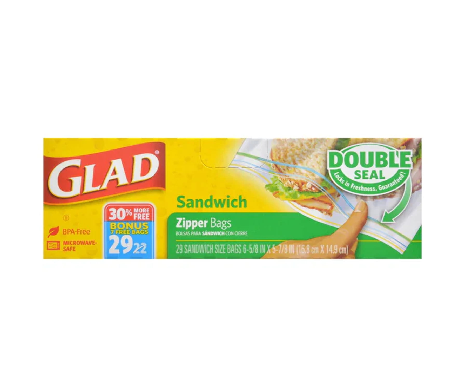 Glad® Zipper Food Storage Plastic Bags, Sandwich, 22 Count, Food Storage  Bags