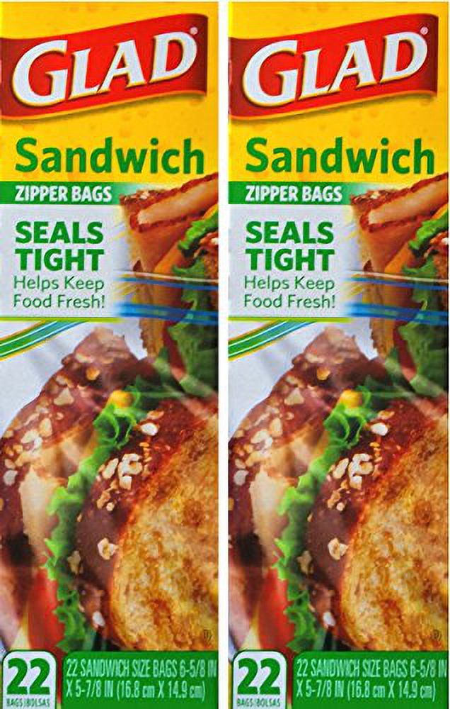 Glad Sandwich and Snack Zipper Bags Seals Tight and Keeps Food Fresh