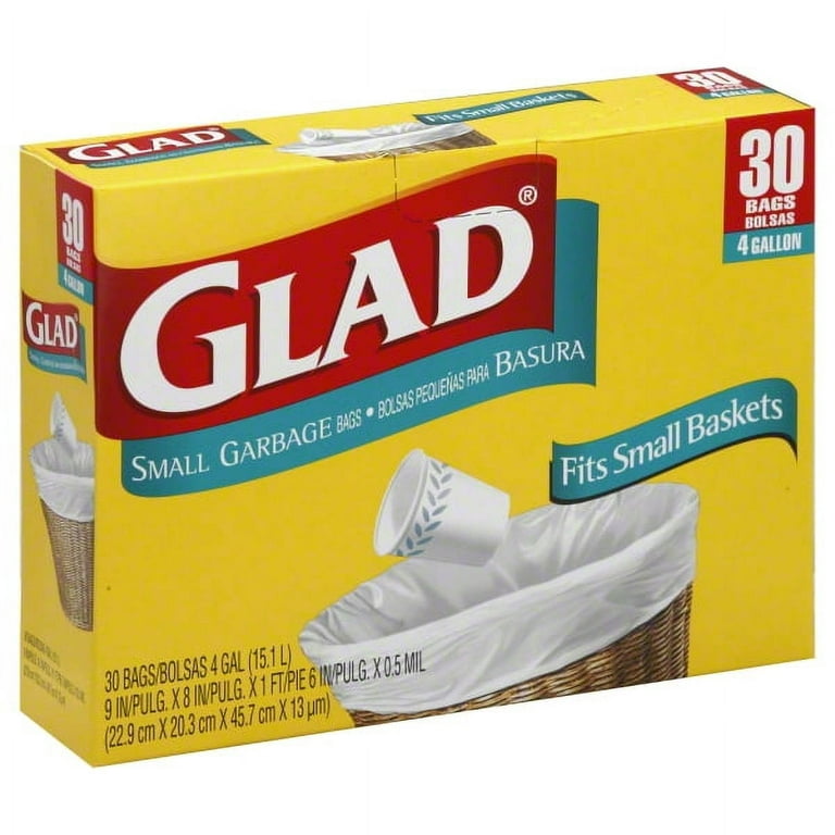 Glad - Glad, Garbage Bags, Small, 4 Gallon (30 count)