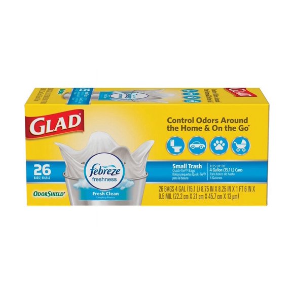 glad febreze trashbags