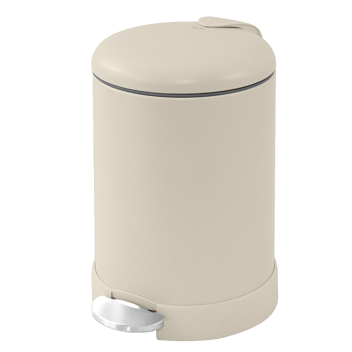 Glad Bathroom Trash Can, 1.2 Gallon Stainless Steel Small Step Garbage Bin with Lid, Beige