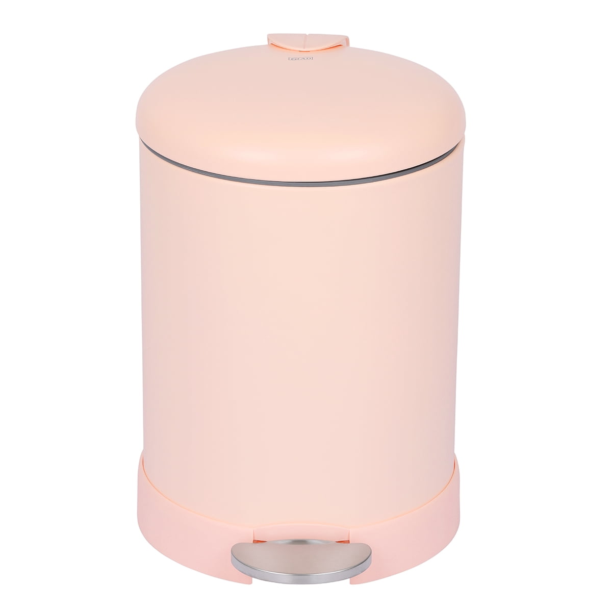 Glad Bathroom Trash Can, 1.2 Gallon Stainless Steel Small Step Garbage Bin with Lid, Pink